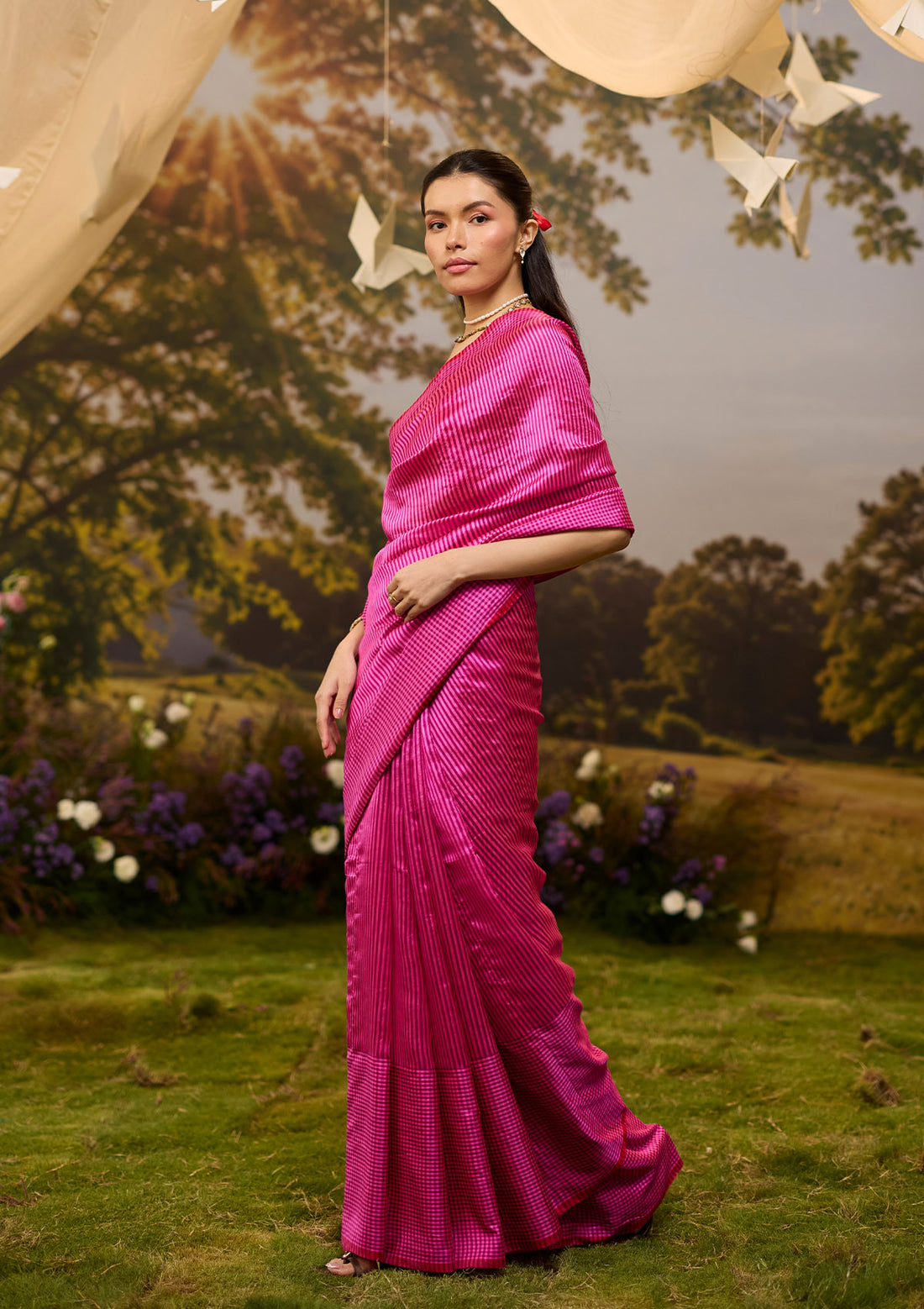 Rhythm & Rhyme Pink Saree