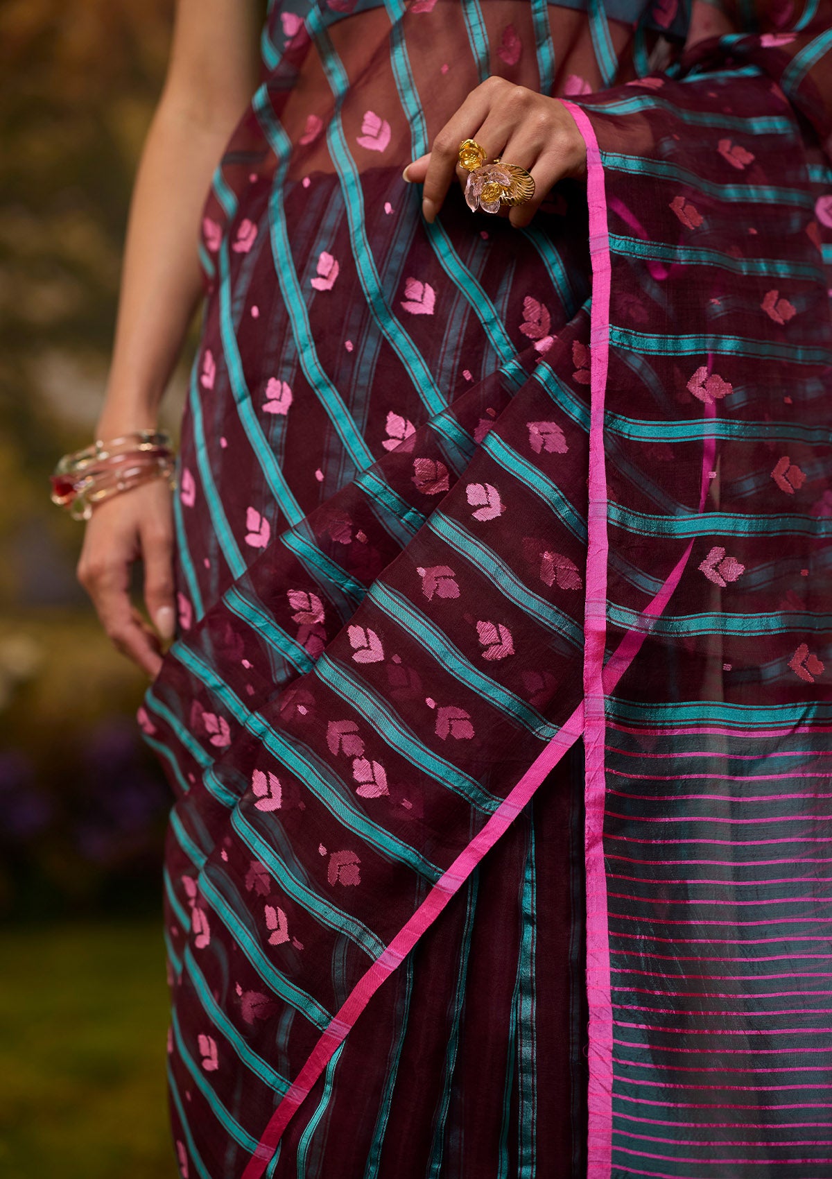 Afterglow Jamdani Saree