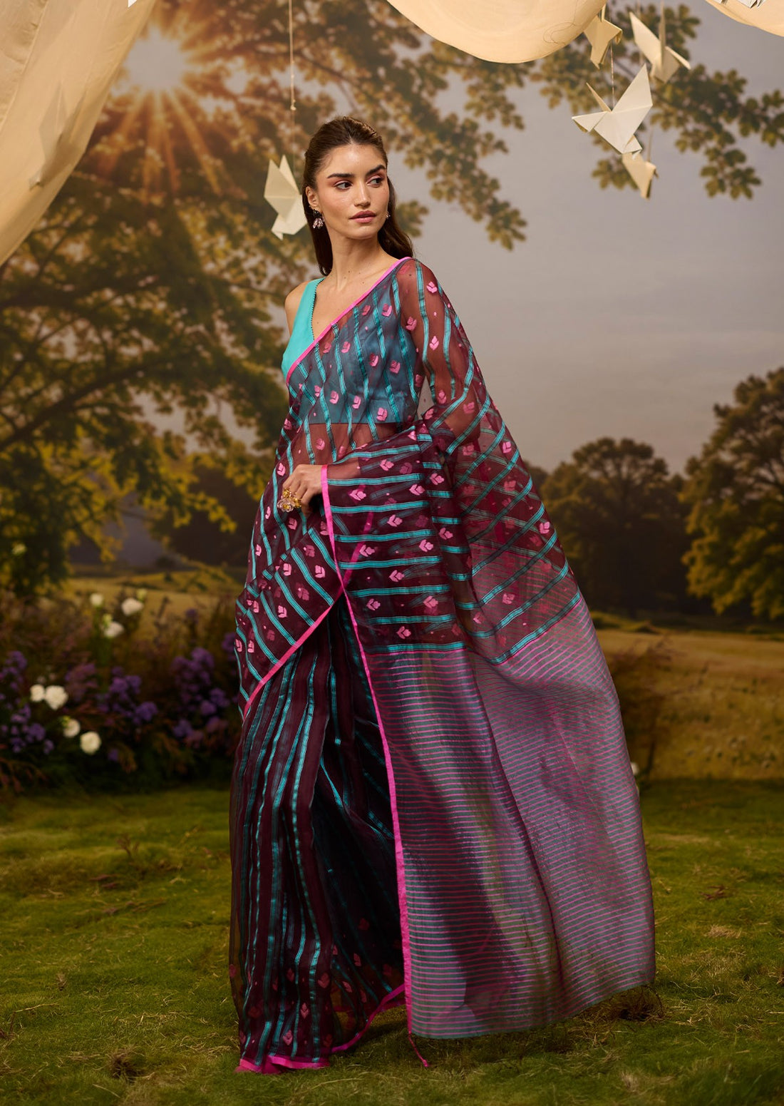 Afterglow Jamdani Saree
