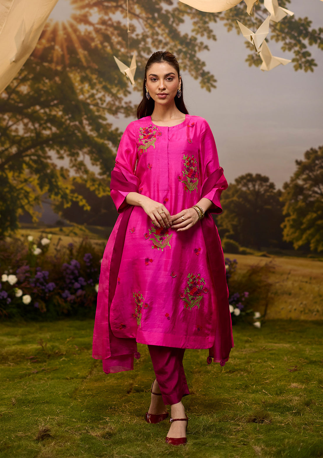 Alive Within Embroidered Pink Kurta Set