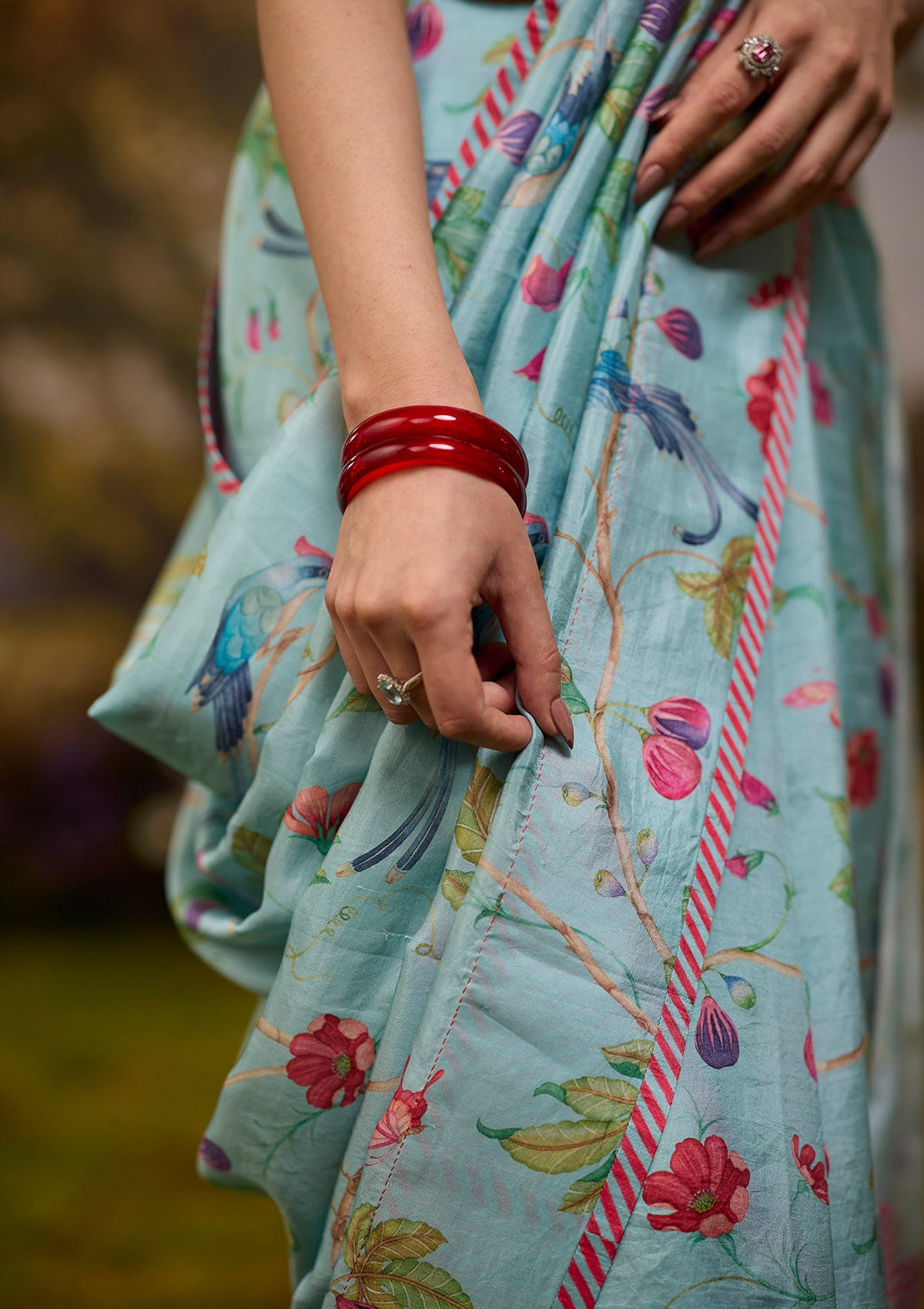 Fig & Fable Blue Saree