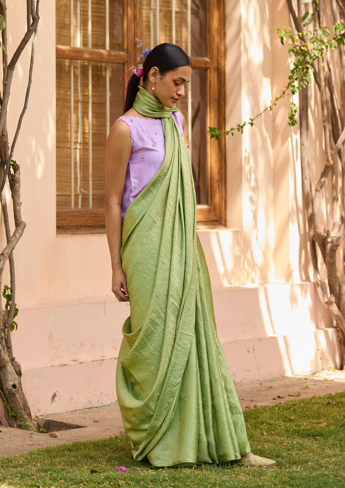 Inner Peace Green Saree