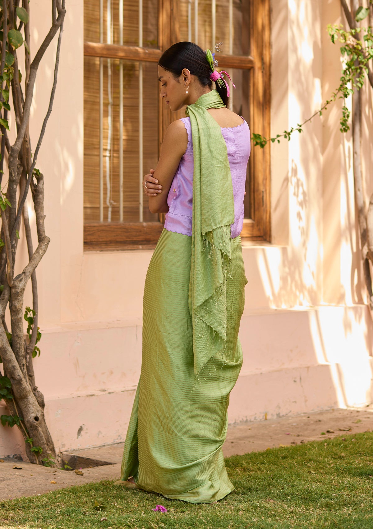 Inner Peace Green Saree