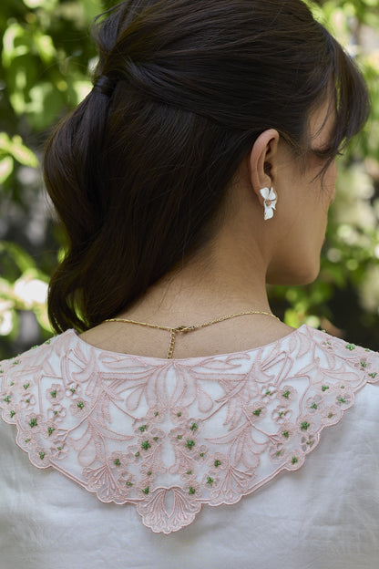 English Morning Ivory Embroidered Blouse