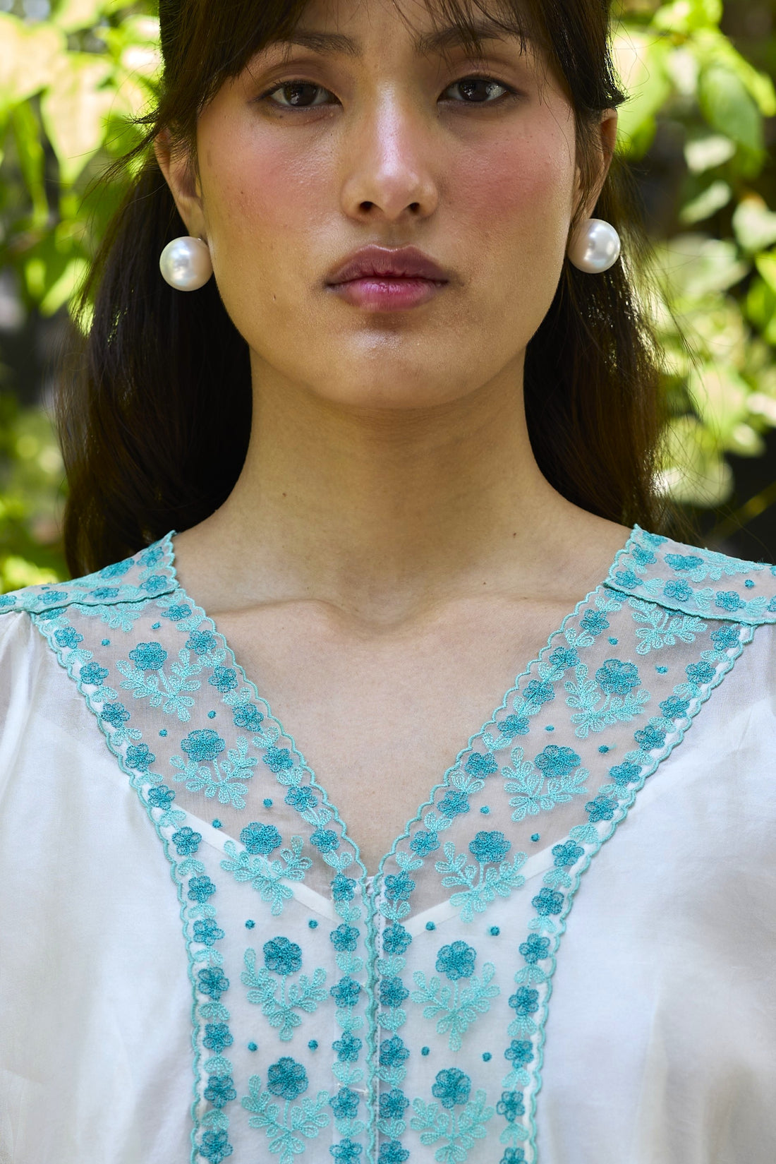 River Fork Ivory Embroidered Blouse