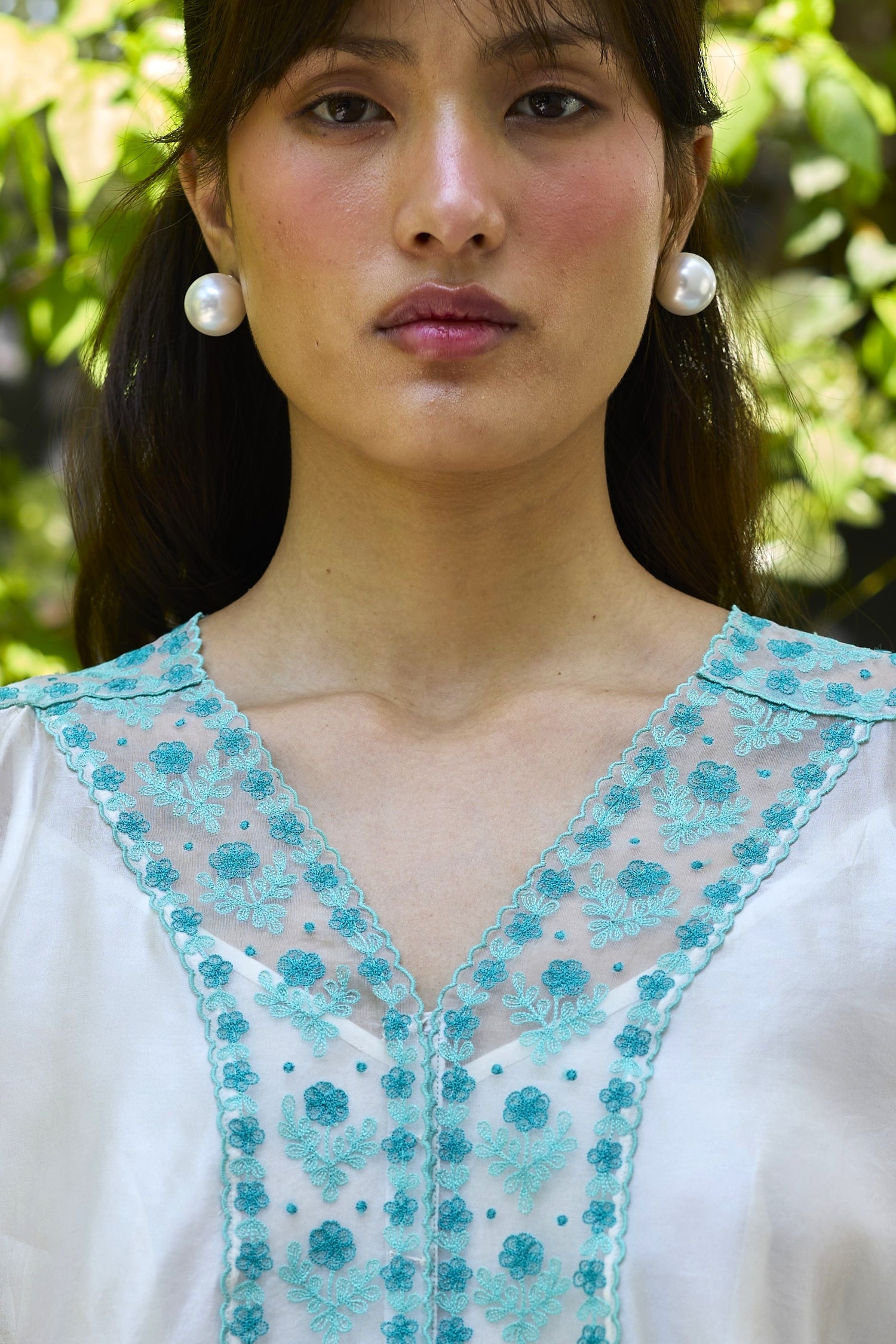 River Fork Ivory Embroidered Blouse