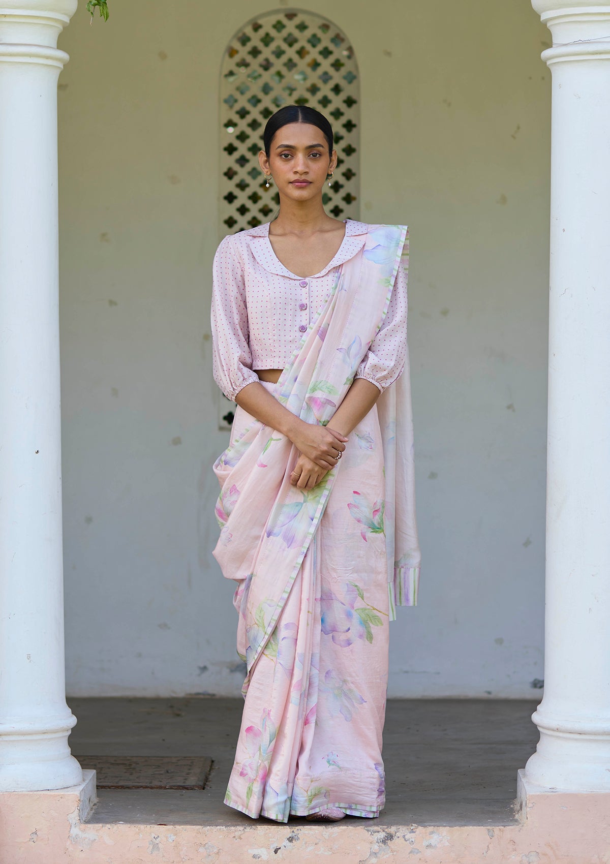 Aura Magnolia Pink Saree