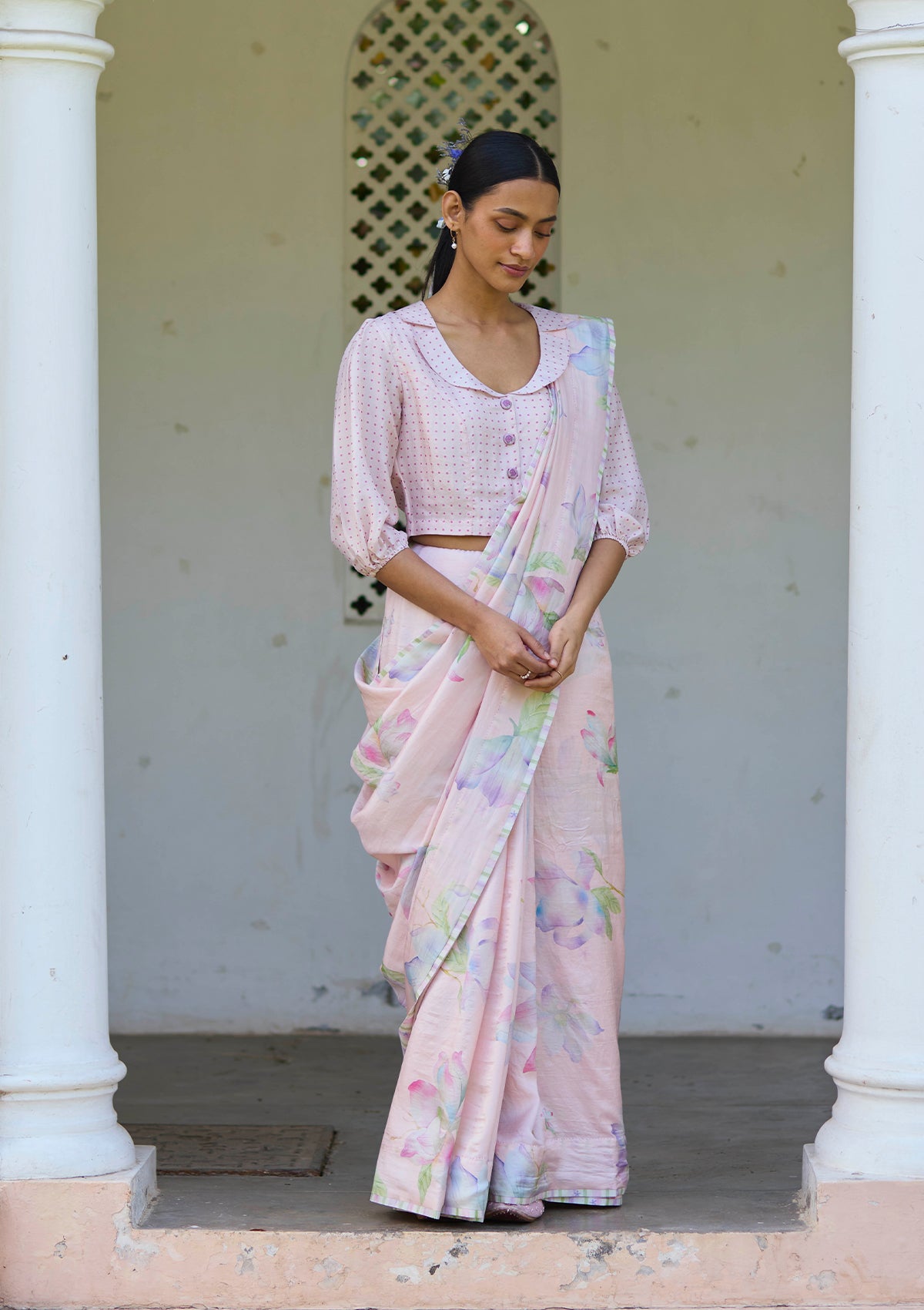 Aura Magnolia Pink Saree