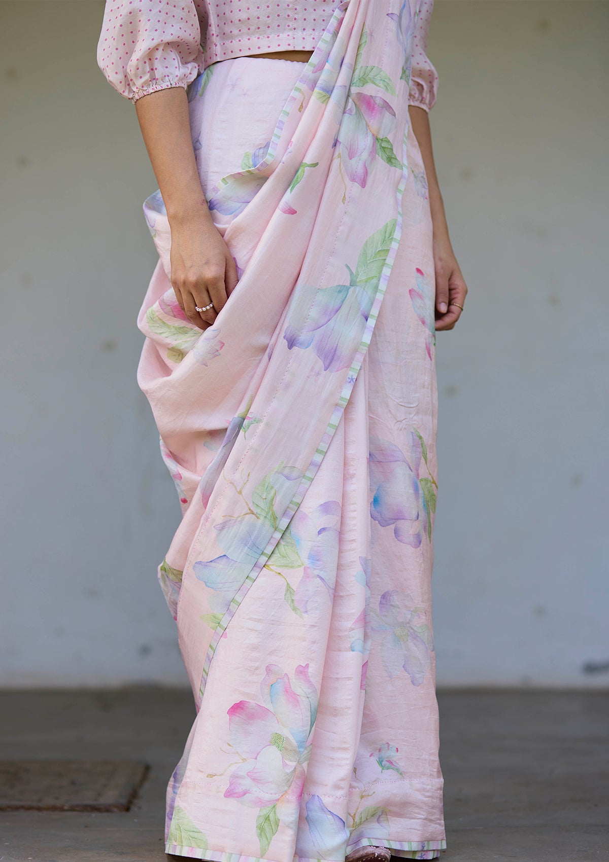 Aura Magnolia Pink Saree