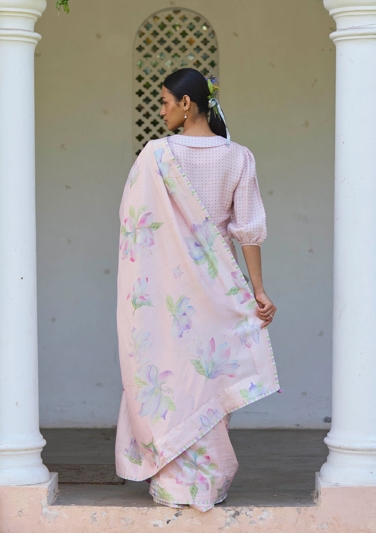 Aura Magnolia Pink Saree