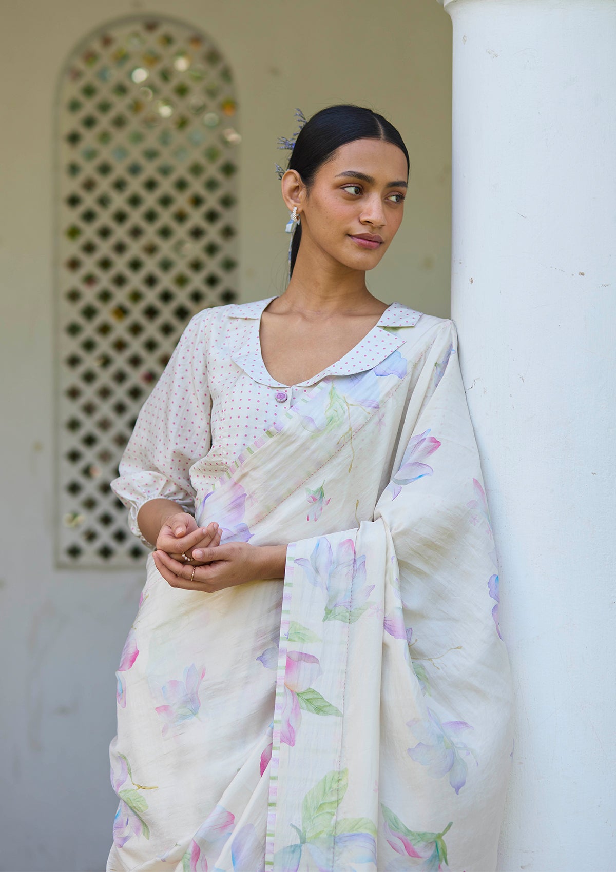 Aura Magnolia Beige Saree