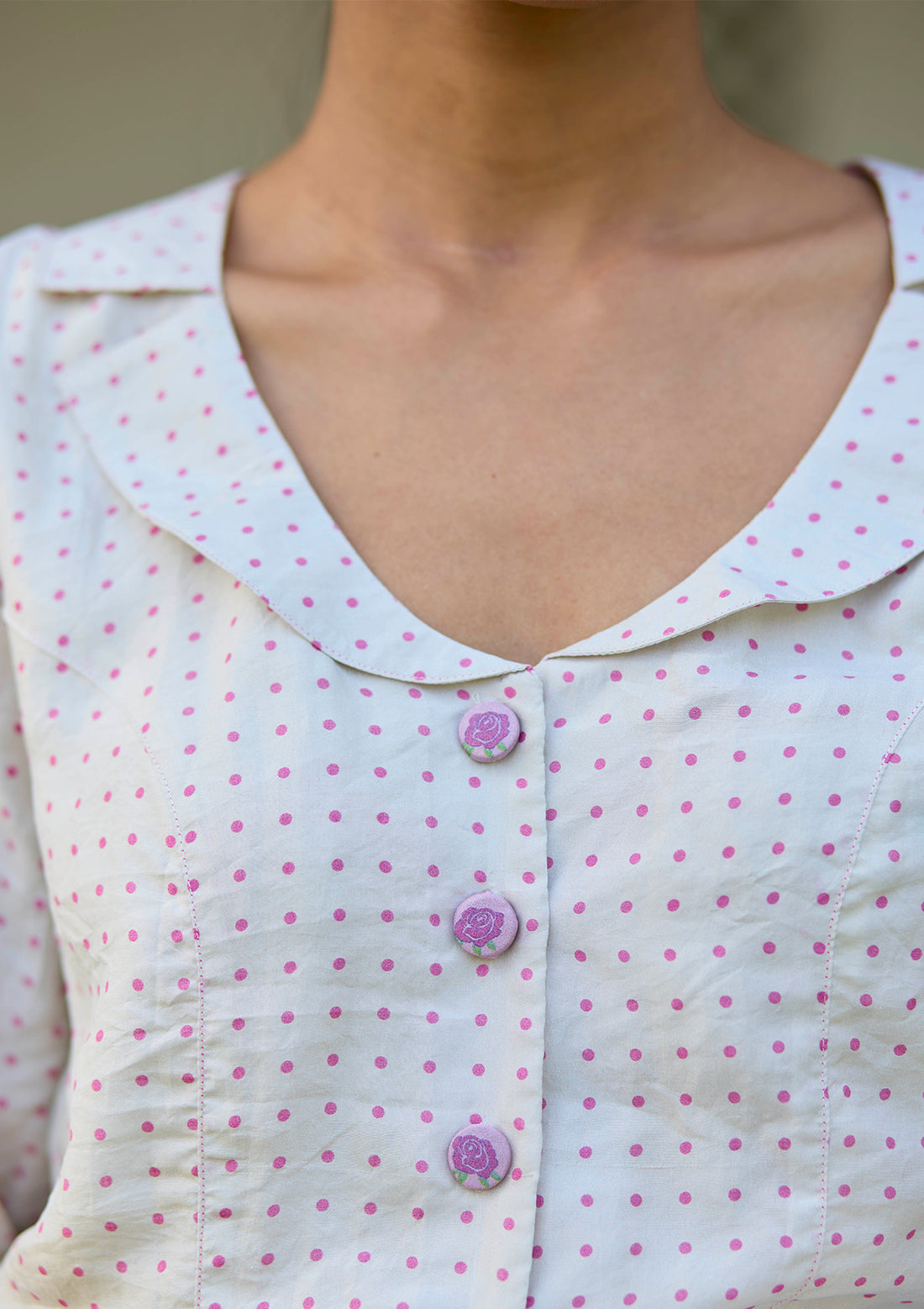 Dew Drops Beige Blouse