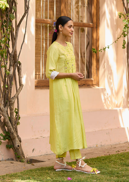 Radiant Lime Kurta Set