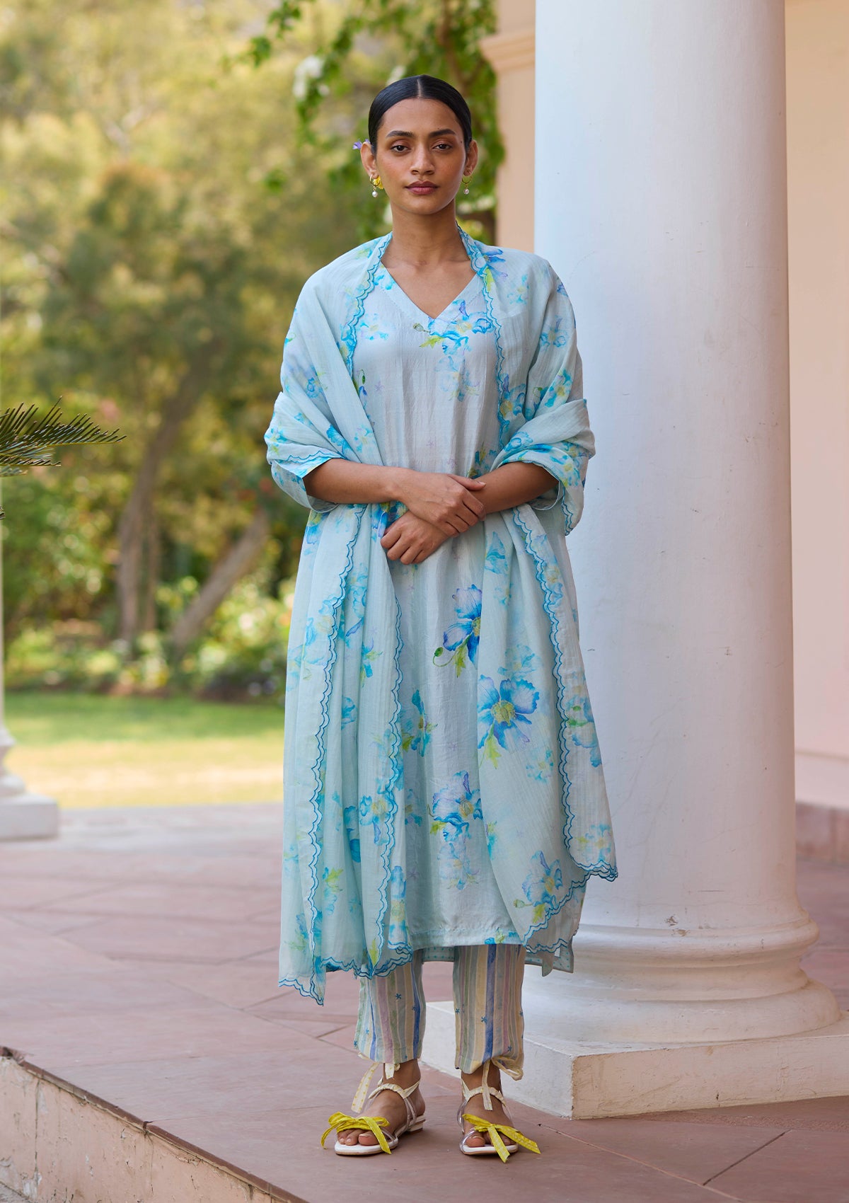 Dawn Poppy Blue Kurta Set