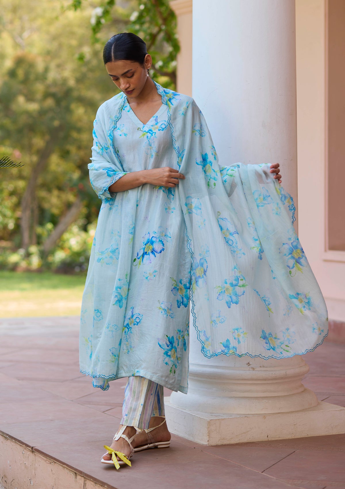 Dawn Poppy Blue Kurta Set