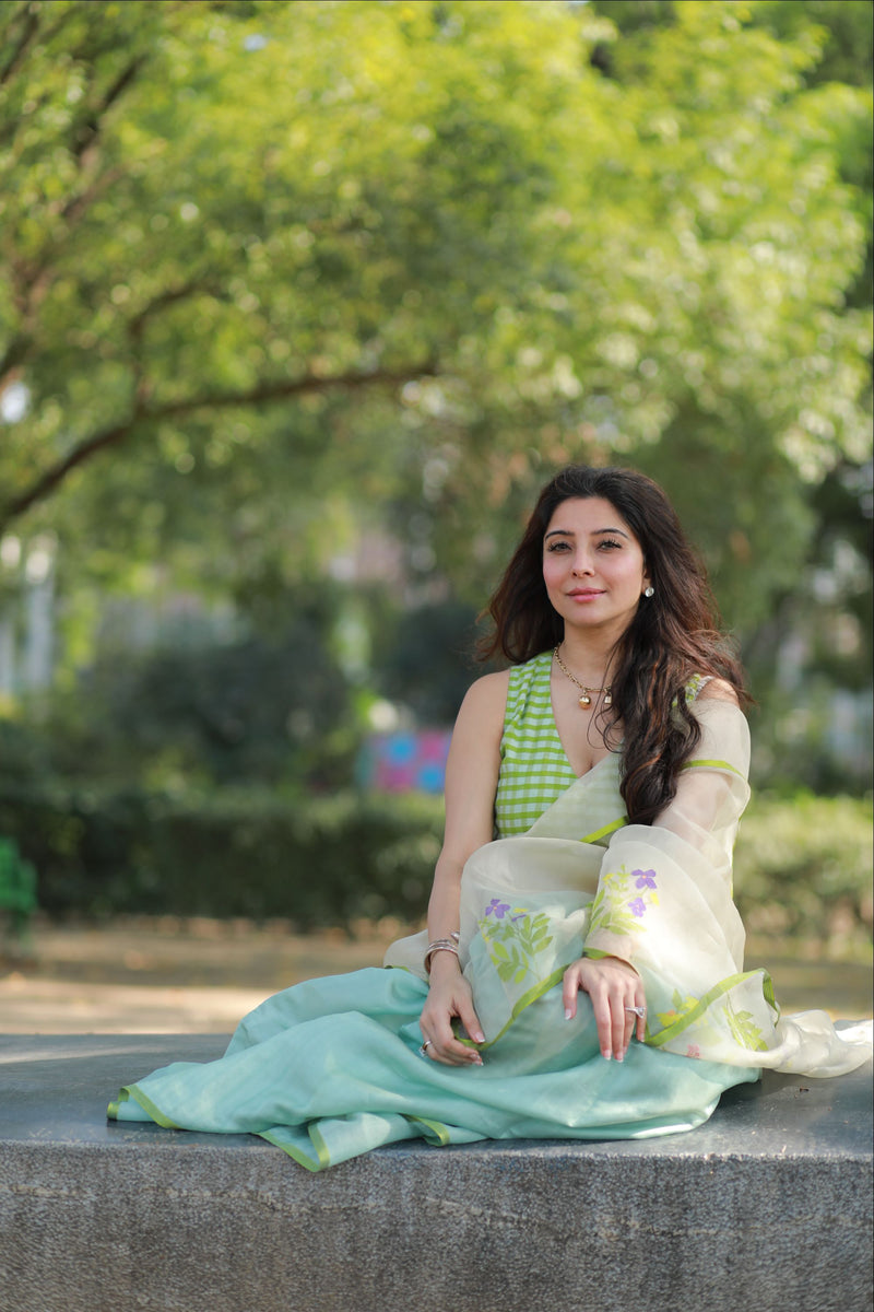 Jai Madaan in Adore Jamdani Saree
