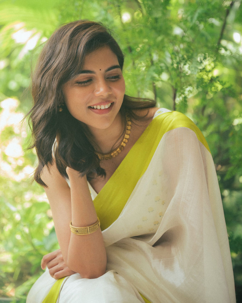 Kalyani Priyadarshan in Serendipity Ivory Saree