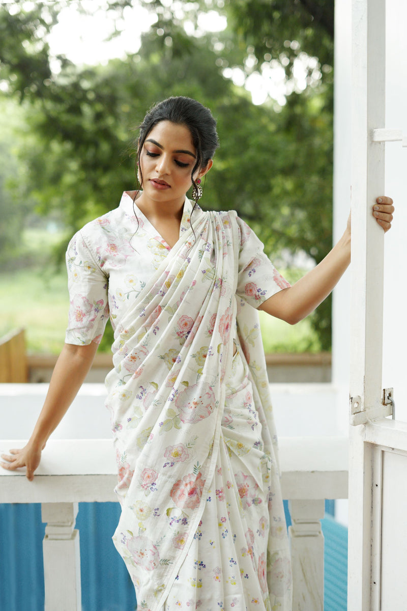 Nikhila Vimal in Harmony Ivory Saree