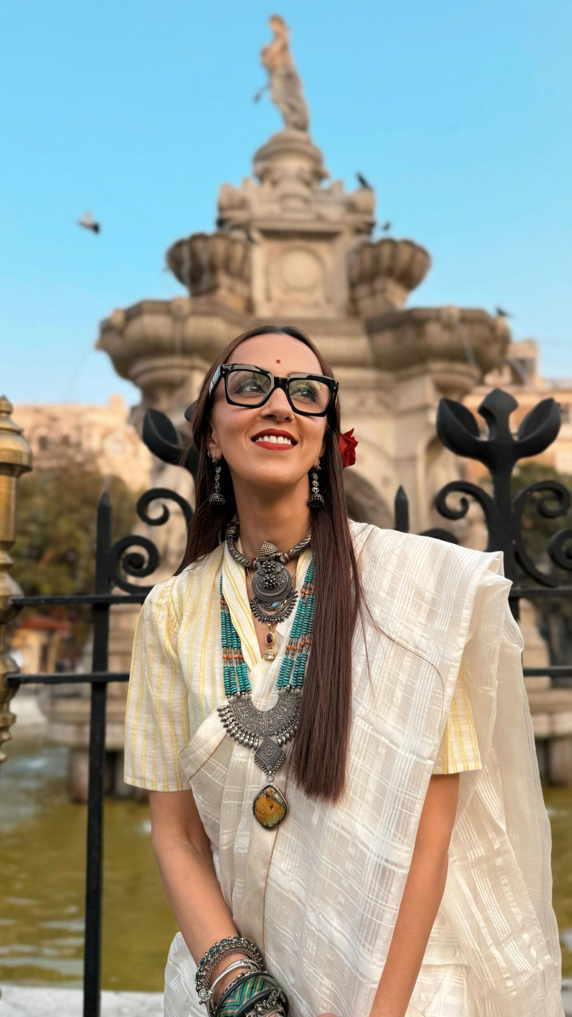 Jia Singh in Serenity Ivory Saree