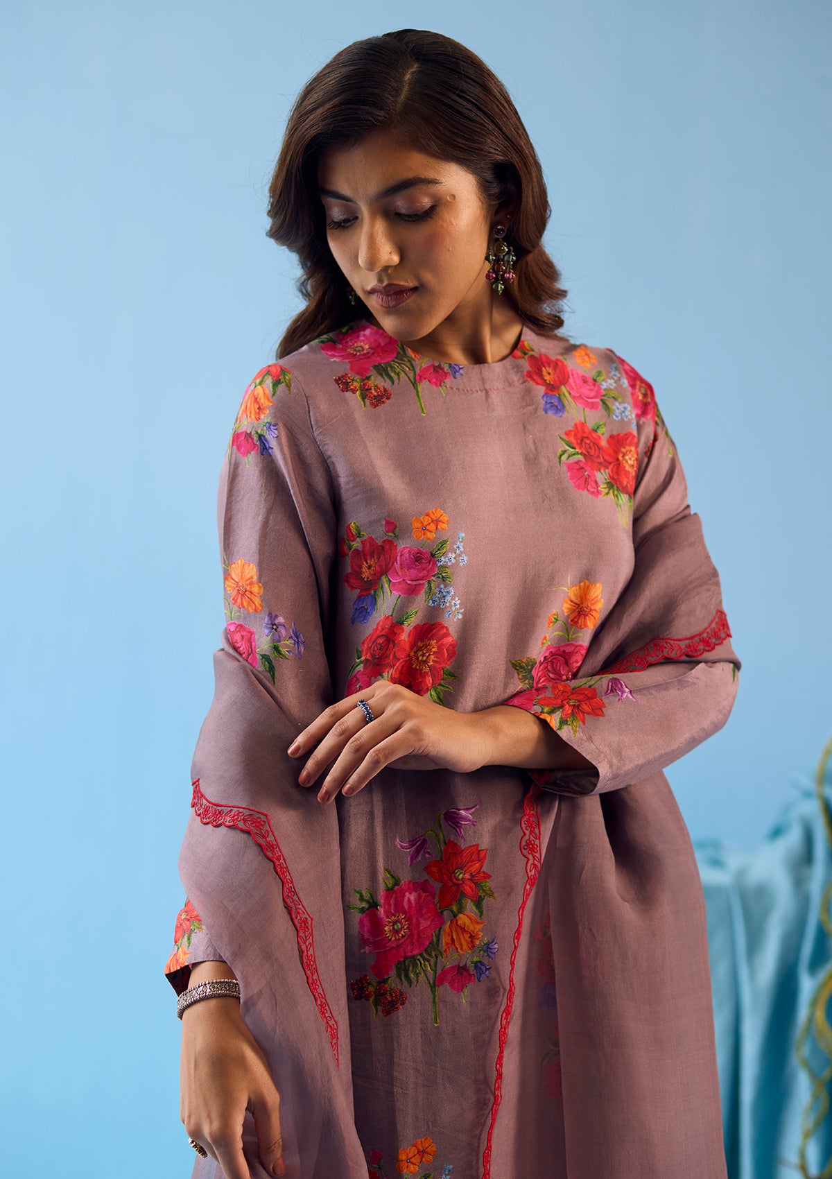 Enchanted Bloom Slate Kurta Set