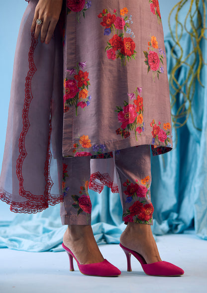 Enchanted Bloom Slate Kurta Set