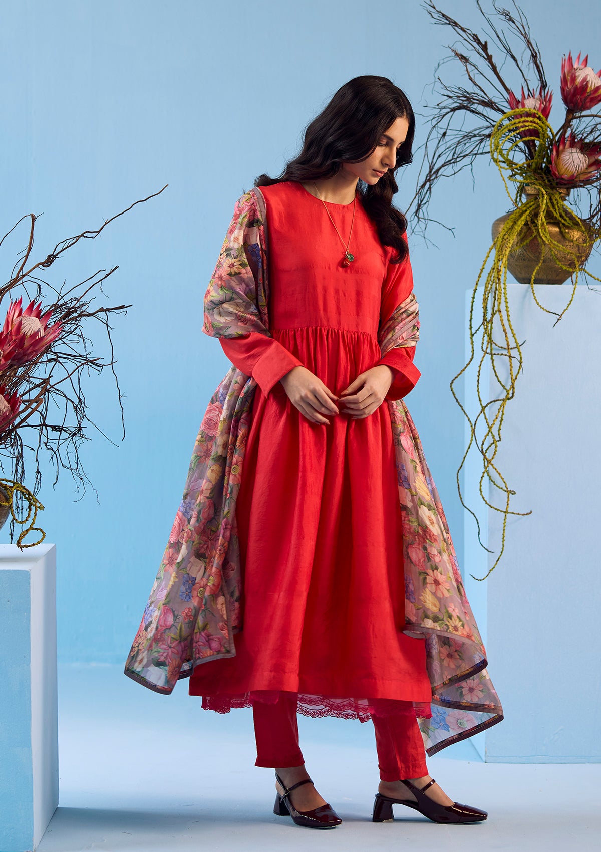 Vibrant Charm Scarlet Kurta Set