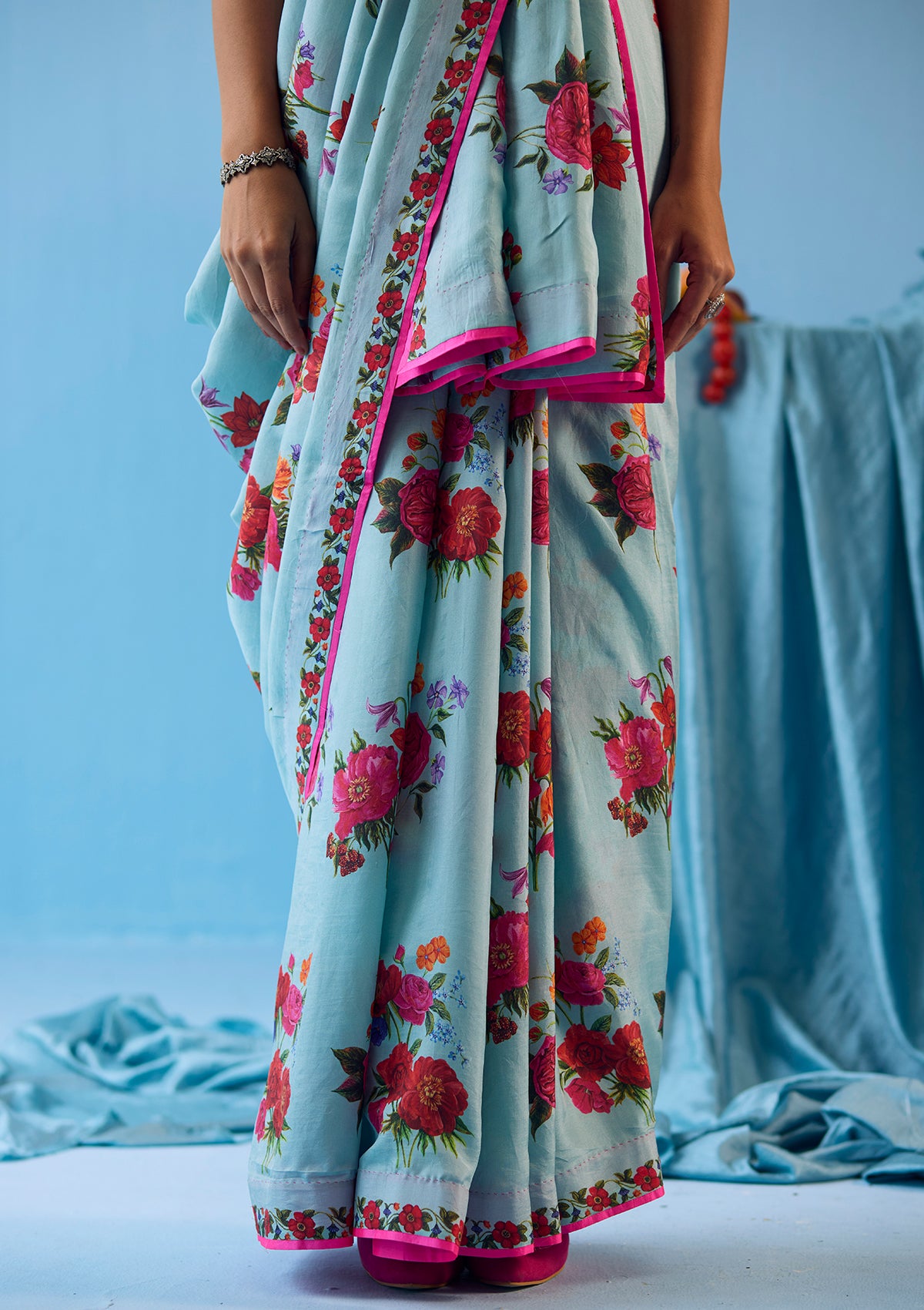 Eternal Love Ice Blue Saree