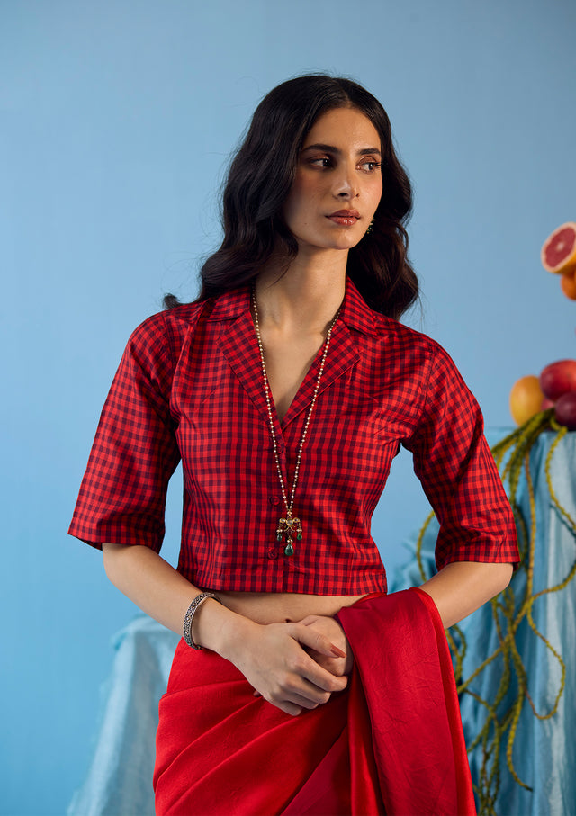 Checks Blouse Fabric