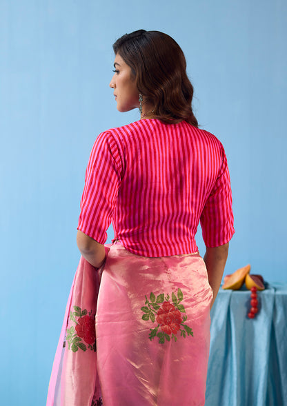 Vivacious Fuchsia Jamdani Saree