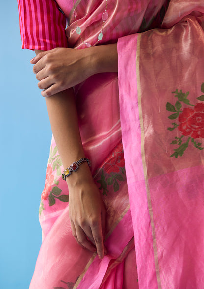 Vivacious Fuchsia Jamdani Saree