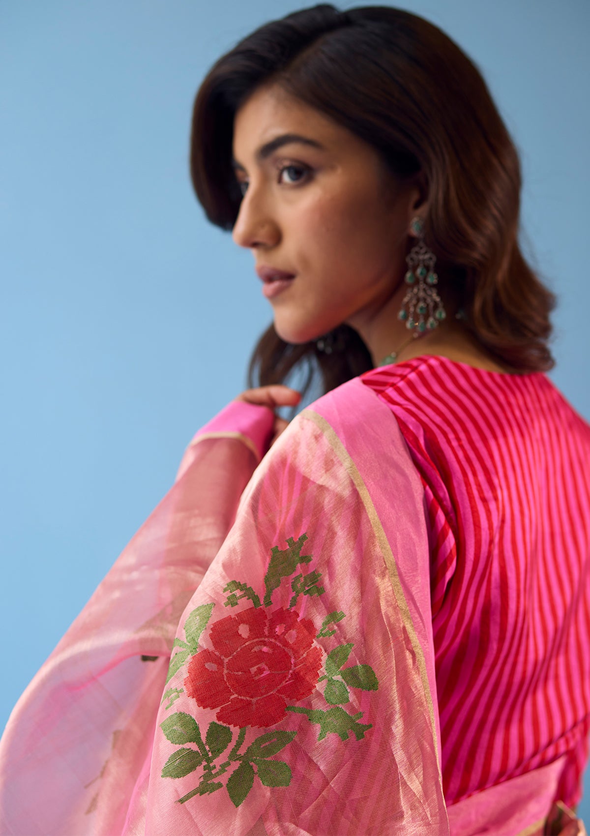 Vivacious Fuchsia Jamdani Saree