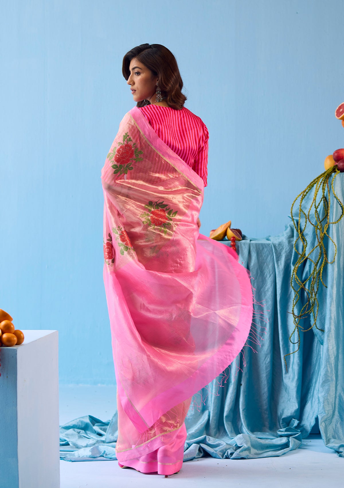 Vivacious Fuchsia Jamdani Saree