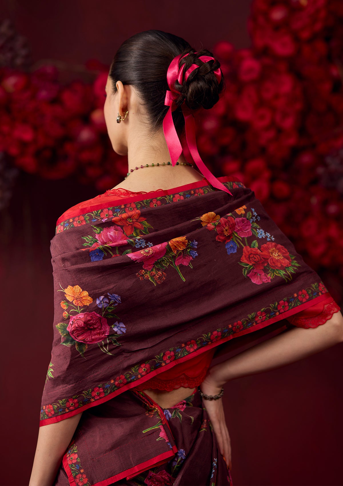 Eternal Love Burgundy Saree