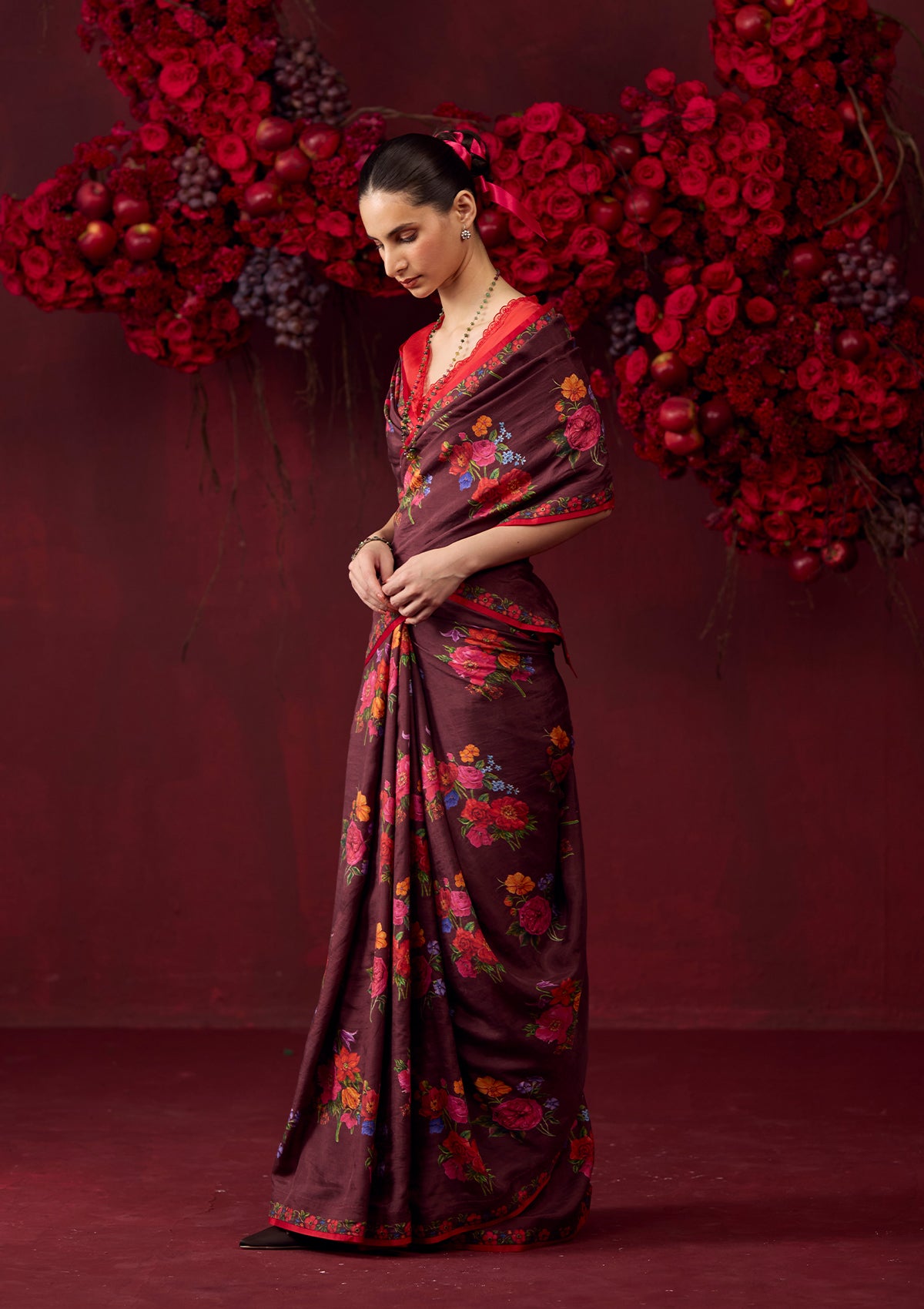 Eternal Love Burgundy Saree