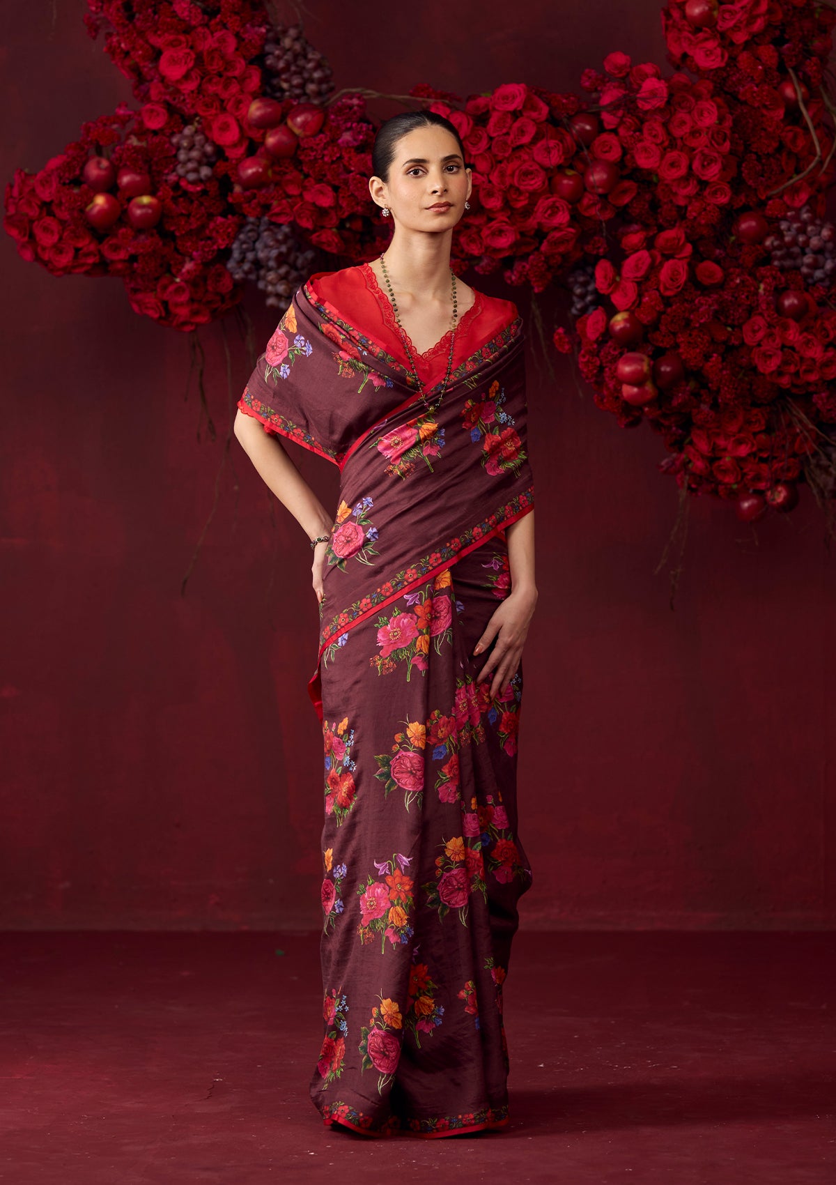 Eternal Love Burgundy Saree