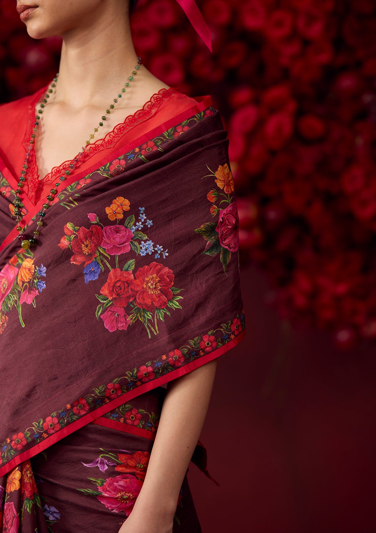 Eternal Love Burgundy Saree