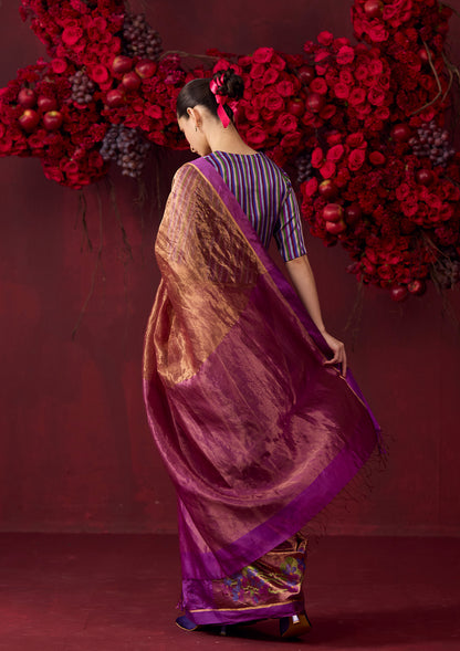 Regal Violet Jamdani Saree