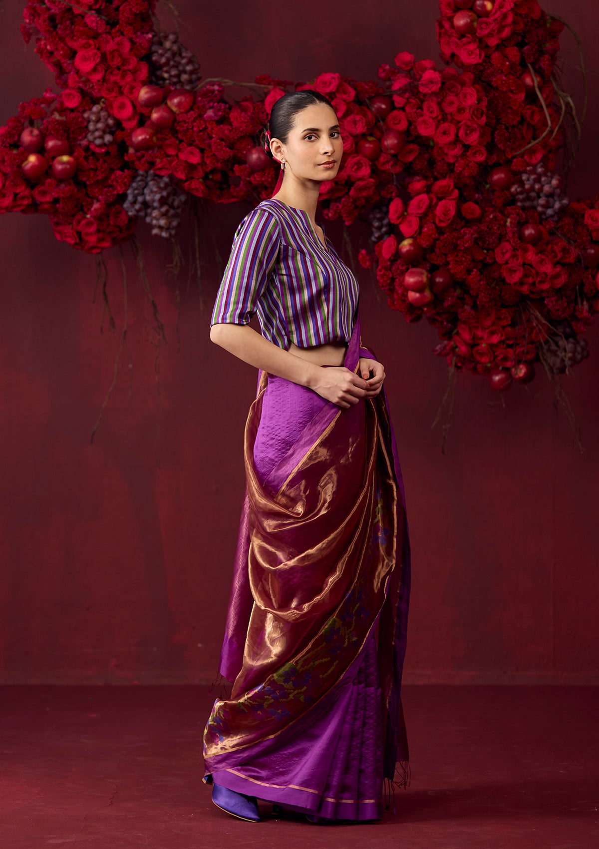 Regal Violet Jamdani Saree