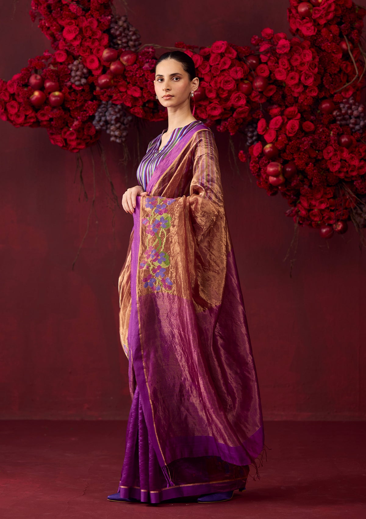 Regal Violet Jamdani Saree