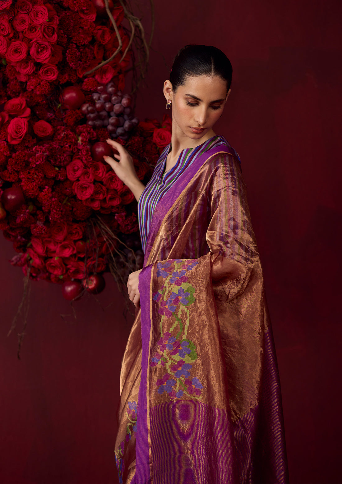 Regal Violet Jamdani Saree