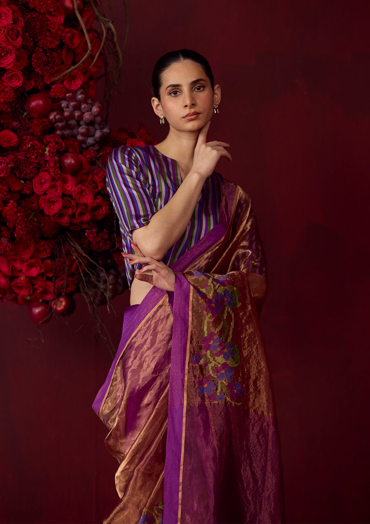 Regal Violet Jamdani Saree