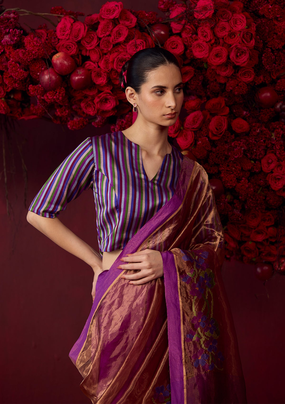 Regal Violet Jamdani Saree