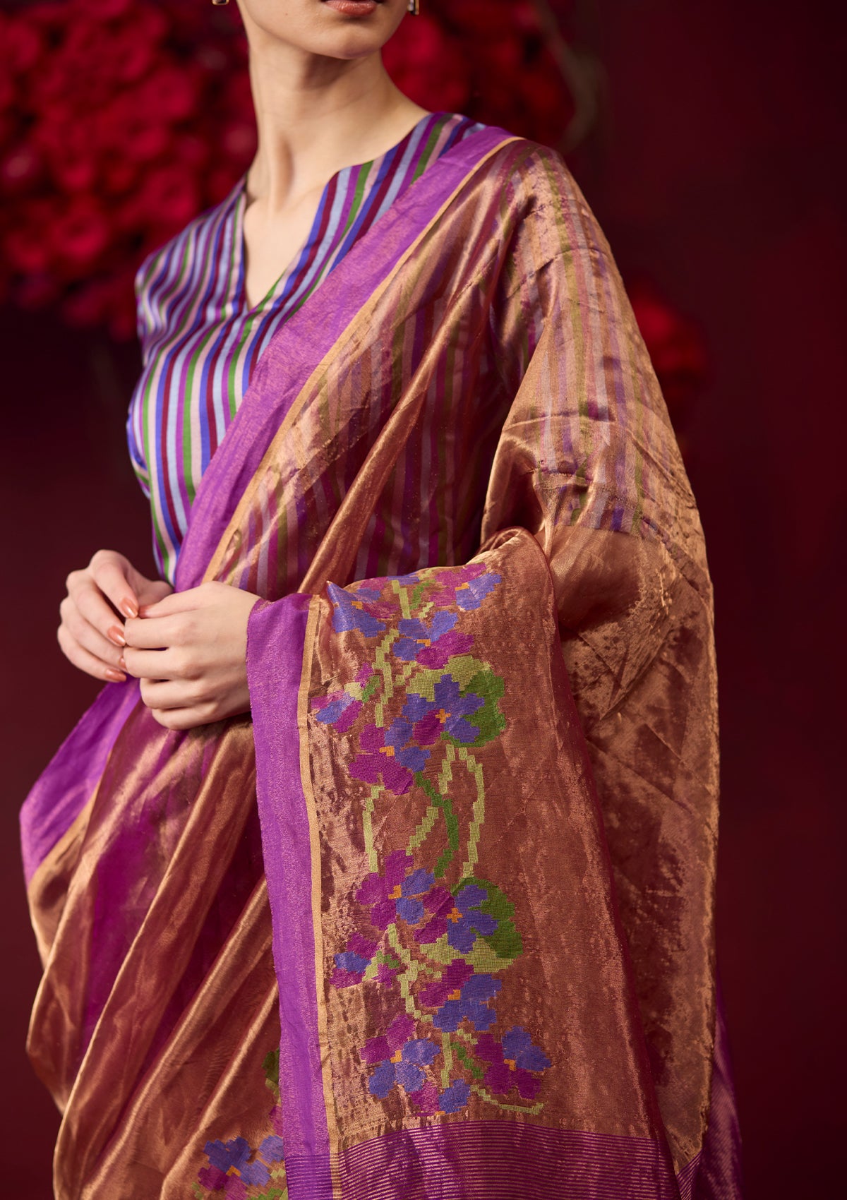 Regal Violet Jamdani Saree