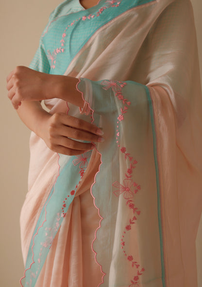 Moonglade Embroidered Pink Saree