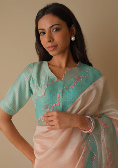 Moonglade Embroidered Pink Saree