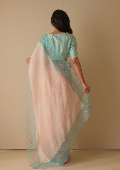Moonglade Embroidered Pink Saree