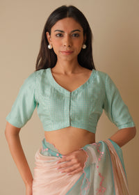 MoonWeave Coral Blue Blouse