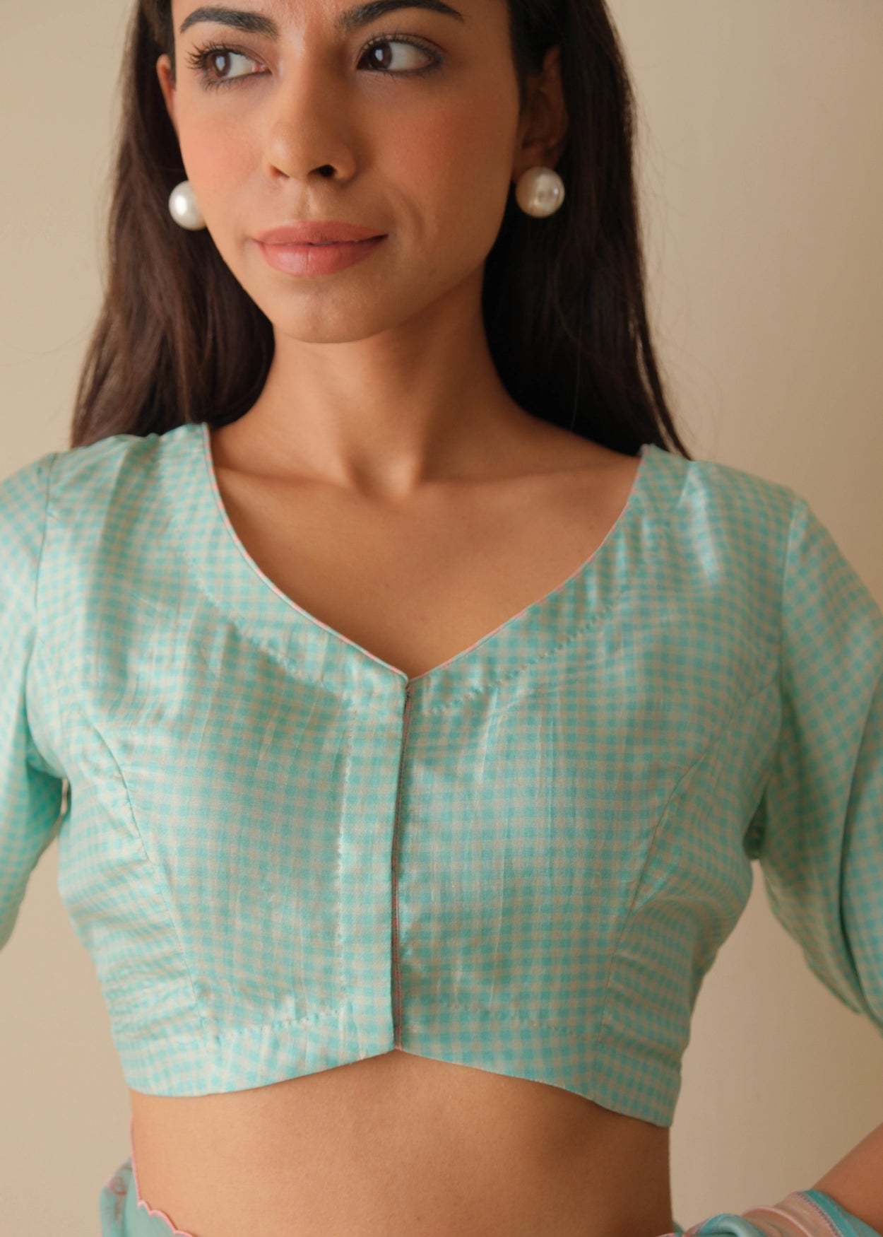 MoonWeave Coral Blue Blouse