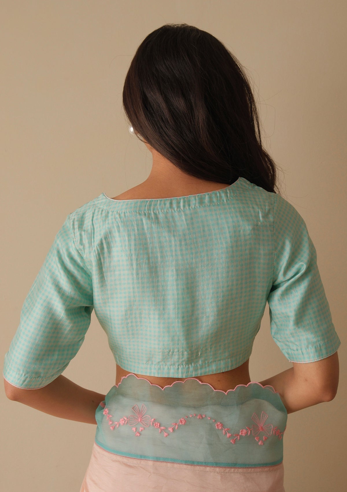 MoonWeave Coral Blue Blouse