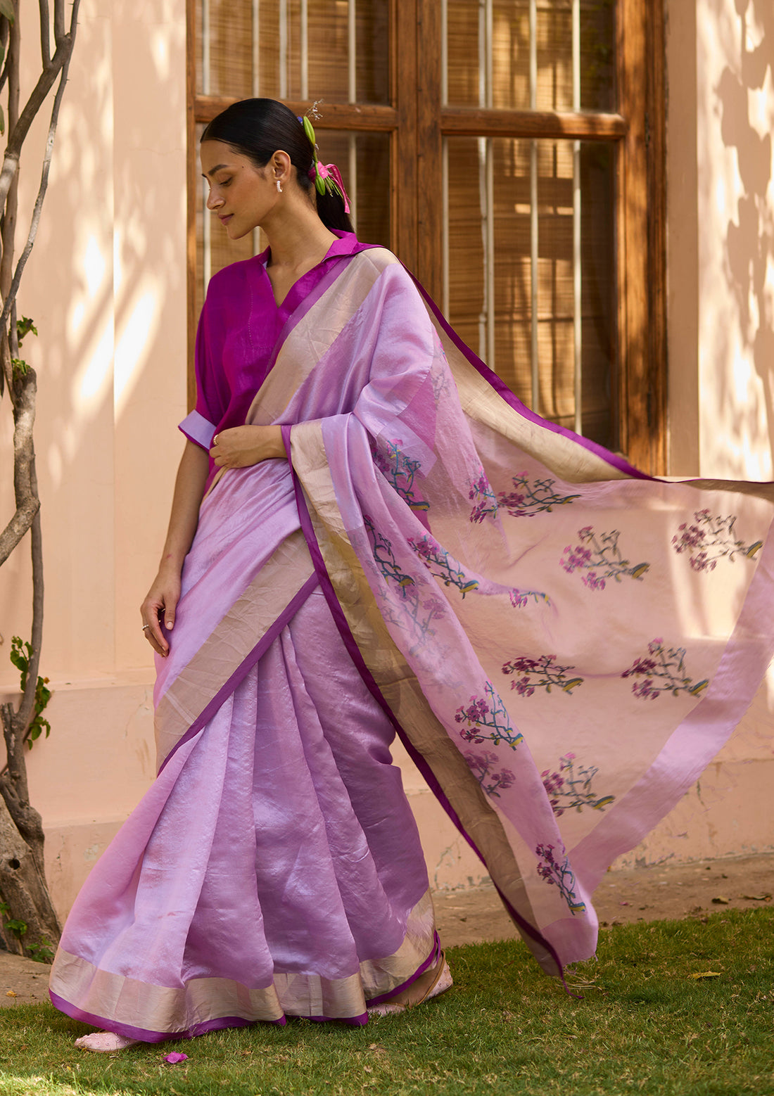 Pink Jamdani Saree